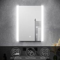 SONNI Badezimmerspiegel LED-Beleuchtung Lichtspiegel energiesparender Spiegel Beschlagfreier Badezimmerspiegel mit Touch-Schalter 60 x 80 cm kaltweiß SONNI Badezimmerspiegel LED-Beleuchtung Lichtspiegel energiesparender Spiegel Beschlagfreier Badezimmerspiegel mit Touch-Schalter 60 x 80 cm kaltweiß von SONNI