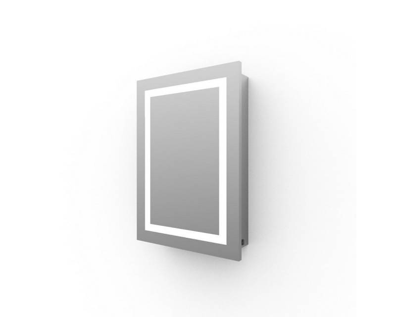 SONNI Badezimmerspiegelschrank Schiebetür Spiegelschrank bad mit beleuchtung 50 x 70 cm LED Licht Wandregal Hängeschrank Wandboard Schrank Regal Vitrine Badschrank von SONNI