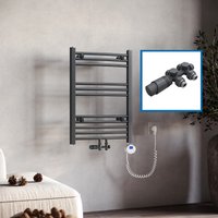 SONNI Badheizkörper Elektrisch mit Thermostat Anthrazit Handtuchtrockner Mittelanschluss Oval Handtuchwärmer für Bad Heizung Ohne /Mit Multiblock von SONNI