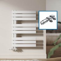 SONNI Badheizkörper Flach Handtuchtrockner Weiß Handtuchwärmer Seitenanschluss Panel Handtuchheizkörper ohne/ mit Mutiblock von SONNI