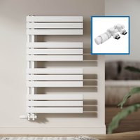 SONNI Badheizkörper Flach Handtuchtrockner Weiß Handtuchwärmer Seitenanschluss Panel Handtuchheizkörper ohne/ mit Mutiblock von SONNI