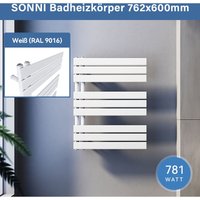 SONNI Badheizkörper Handtuchhalter Weiß Handtuchwärmer Panel Handtuchtrockner,76x60cm Seitenanschluss von SONNI