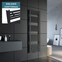 SONNI Badheizkörper Handtuchheizkorper Mittelanschluss Handtuchwärmer Handtuchtrockner Bad 1600x500mm Anthrazit von SONNI