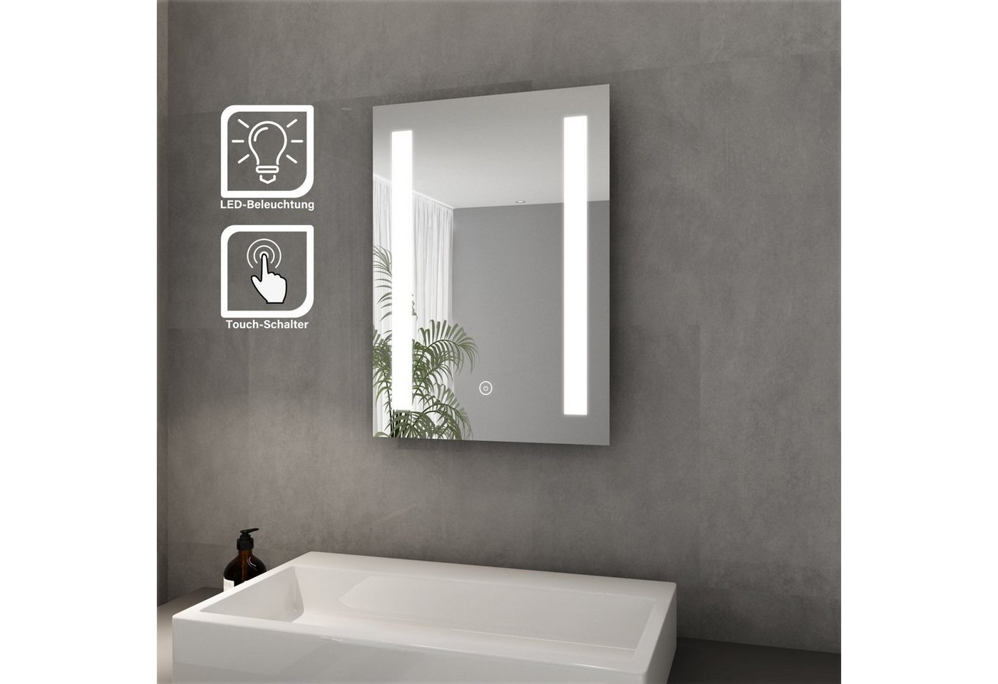 SONNI Badspiegel Badspiegel mit Beleuchtung 45 x 60 kaltweiß von SONNI