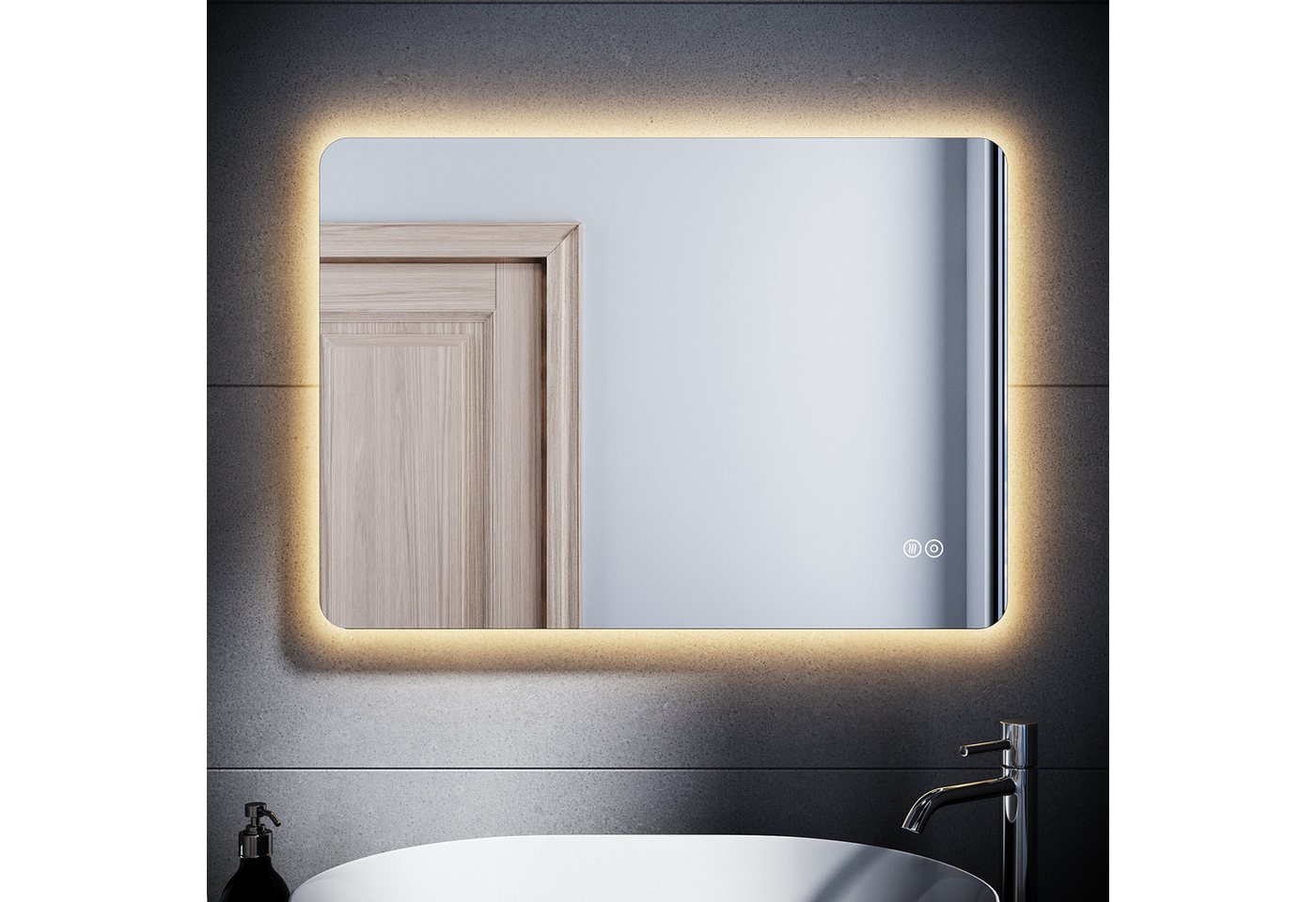 SONNI Badspiegel LED Badspiegel mit Touch, 3 Lichtfarben, Anti-Beschlag, 70-120cm Gedächtnisfunktion Badezimmerspiegel mit Beleuchtung SONNI Badspiegel LED Badspiegel mit Touch, 3 Lichtfarben, Anti-Beschlag, 70-120cm Gedächtnisfunktion Badezimmerspiegel mit Beleuchtung von SONNI