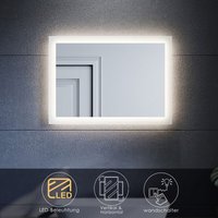 Sonni - Badspiegel led Beleuchtung Badezimmerspiegel mit led Wandspiegel,50x70,Wandschalter,warmweiß,IP44,Energiesparend von SONNI