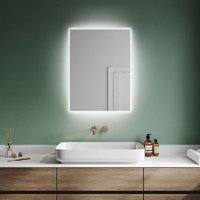 Sonni - Badspiegel led Beleuchtung Badezimmerspiegel mit led Wandspiegel,60x80cm,Wandschalter,Kaltweiß von SONNI
