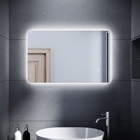SONNI Badspiegel Led Touch Badezimmerspiegel mit beleuchtung Wandspiegel 50x80cm, Touch-Schalter, Kaltweiß, Vertikal/Horizontal, Schutzklasse IP44 von SONNI