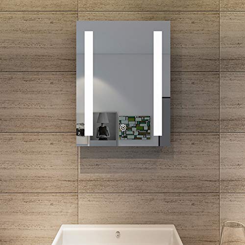 SONNI Badspiegel mit Beleuchtung 50x70cm beschlagfrei Badezimmer Wandspiegel mit Touch-Schalter Spiegel LED-Beleuchtung Kaltweiß IP44 von SONNI