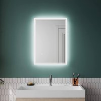 SONNI Badspiegel mit Beleuchtung Beschlagfrei LED Badspiegel mit Touchschalter kaltwei IP44 Wandschalter von SONNI