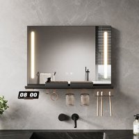 SONNI Badspiegel mit LED Beleuchtung, Ablage, Dimmbarer 3-Farben Beleuchtung und Antibeschlag, 700x500, Stilvoll und Funktional SONNI Badspiegel mit LED Beleuchtung, Ablage, Dimmbarer 3-Farben Beleuchtung und Antibeschlag, 700x500, Stilvoll und Funktional von SONNI