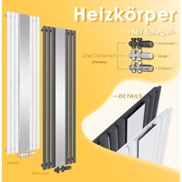 SONNI Design Heizkörper Vertikal mit Spiegel Röhrenheizkörper 1800x500mm Einlagig Paneelheizkörper Weiß,mit Weiß Multiblock SONNI Design Heizkörper Vertikal mit Spiegel Röhrenheizkörper 1800x500mm Einlagig Paneelheizkörper Weiß,mit Weiß Multiblock von SONNI