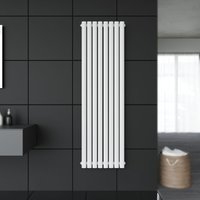 SONNI Design Paneelheizkörper Röhren 1600 x 472 mm Weiß Doppellagig Badheizkörper Mittelanschluss Vertikal Röhren Heizkörper von SONNI