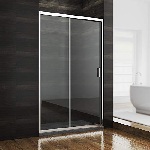 SONNI Duschkabine/Duschtüren 120x185cm Duschschiebetür,ESG Glastür Dusche Nischentür Einzelschiebetür,Glasschiebetür von SONNI