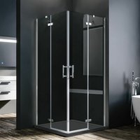 Sonni - Duschkabine Eckeinstieg Dusche Scharniertür Duschabtrennung Glas Eckdusche 100x90x195cm 6mm ESG-Sicherheitsglas von SONNI