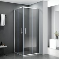 Sonni - Duschkabine Eckeinstieg Dusche Schiebetür Duschabtrennung Duschwand Schnellfreigabefunktion esg glas 80x80x185cm von SONNI