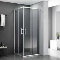 Sonni - Duschkabine Eckeinstieg Dusche Schiebetür Duschabtrennung Duschwand Schnellfreigabefunktion esg glas 90x80x185cm von SONNI