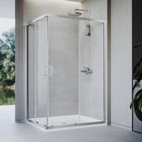 SONNI Duschkabine Eckeinstieg Dusche mit Aluminiumrahmen, 6mm Sicherheit gehärtetem Glas, 120 x 90 x 185 cm von SONNI