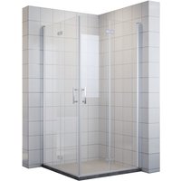 Sonni - Duschkabine Eckeinstieg Dusche mit falttür Eckeinstieg faltbar Seiten faltbar Duschabtrennung Faltdusche nano Glas Höhe 195cm 90x90 cm von SONNI