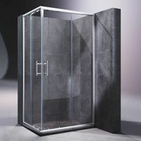 Duschkabine Eckeinstieg Doppel Schiebetür Eckdusche esg Sicherheitsglas Schnell Freigabefunktion 120x120x185cm - Sonni von SONNI