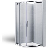 Duschkabine viertelkreis runddusche eckeinstieg Doppel Schiebetür Dusche Duschabtrennung mit Rahmen 90x90x195cm mit Easy-clean glas - Sonni von SONNI