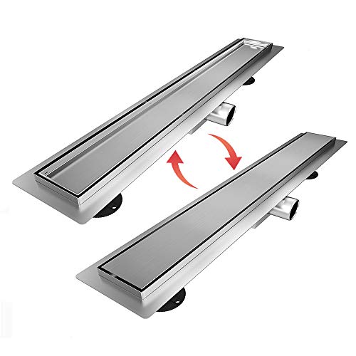 SONNI Duschrinne 90cm Edelstahl Befliesbar Komplettset Doppelseitige duschablauf Bodenablauf Flach mit Geruchsstop und Haarsieb Randablauf 2 in 1 Edelstahl Ablaufrinne Komplettset mit Bodenbefestigung SONNI Duschrinne 90cm Edelstahl Befliesbar Komplettset Doppelseitige duschablauf Bodenablauf Flach mit Geruchsstop und Haarsieb Randablauf 2 in 1 Edelstahl Ablaufrinne Komplettset mit Bodenbefestigung von SONNI