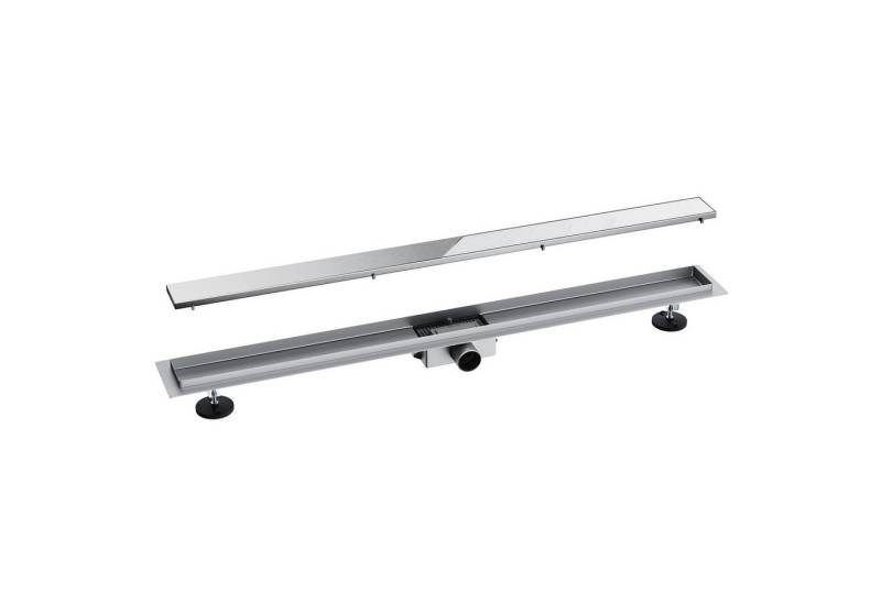 SONNI Duschrinne Edelstahl extra flach befliesbar Bodenablauf, Komplettset mit Geruchsstop und Haarsieb, Randablauf 2 in 1 von SONNI