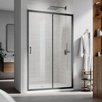 SONNI Duschtüren Duschabtrennung Schiebetür Duschdoor mit schwarzem Rahmen, 6mm Sicherheit gehärtetem Glas, 110 x 185 cm SONNI Duschtüren Duschabtrennung Schiebetür Duschdoor mit schwarzem Rahmen, 6mm Sicherheit gehärtetem Glas, 110 x 185 cm von SONNI