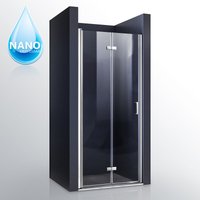 Sonni - Duschtüren bad Falttür Nischentür 180°Schwingtür Duschabtrennung Dusche Nano Glas esg 80x195cm von SONNI