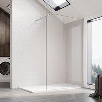 Sonni - Duschwände walk in glaswand für dusche,8 mm nano Beschichtung esg glas Duschabtrennung mit Stabilisator 100x200cm von SONNI