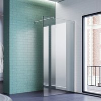 Sonni - Duschwan Walk In Dusche Duschabtrennung Duschkabine 8mm Nanobeschichtung esg Klarglas mit 100cm Stabilisator 75x200cm von SONNI