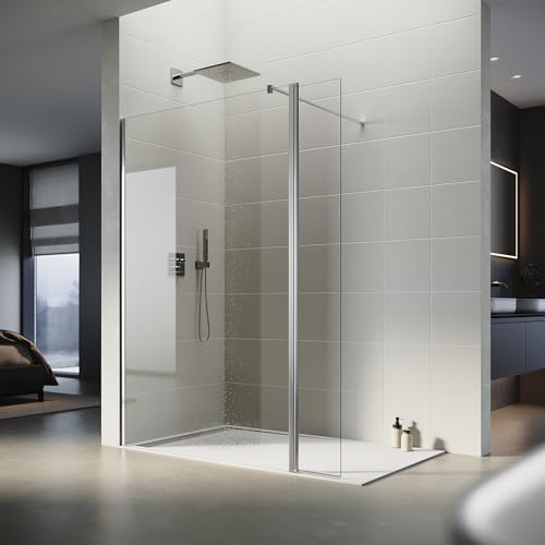 SONNI Duschwand 120x200 cm Walk in Dusche mit 30cm Seitenteil Duschtrennwand 8mm Easy-clean Nano Glas Duschabtrennung von SONNI