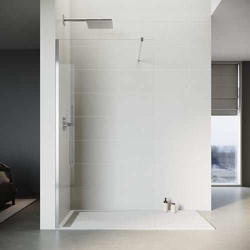 SONNI Duschwand Glas 80 x 200 cm Walk In Dusche 8 mm NANO Glas Duschtrennwand Glas Badewanne Duschwand von SONNI