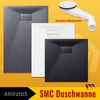 Sonni - Duschwanne Duschtasse Dusche Flach smc inkl.Ablaufgarnitur,Antirutsch,Schneidbaren Design Grau 140 x 90 cm von SONNI