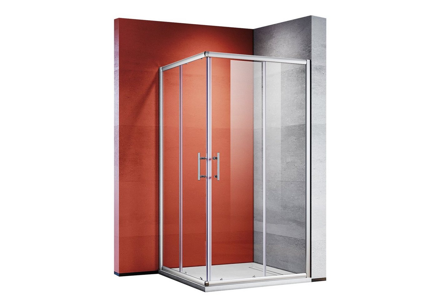 SONNI Eckdusche Duschkabinen Eckeinstieg Doppel Schiebetüren Dusche 70x70 - 120x120, BxT: 70x70 cm, ESG Glas Schnellfreigabefunktion Spritzwasserschutz, Höhe 185 / 195cm SONNI Eckdusche Duschkabinen Eckeinstieg Doppel Schiebetüren Dusche 70x70 - 120x120, BxT: 70x70 cm, ESG Glas Schnellfreigabefunktion Spritzwasserschutz, Höhe 185 / 195cm von SONNI