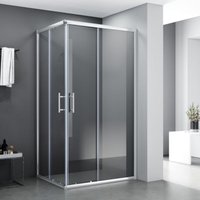 Sonni - Duschkabine Eckeinstieg Dusche Schiebetür Duschabtrennung Duschwand Schnellfreigabefunktion esg glas 120x120x185cm von SONNI