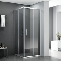 Sonni - Duschkabine Eckeinstieg Dusche Schiebetür Duschabtrennung Duschwand Schnellfreigabefunktion esg glas 70x70x185cm von SONNI