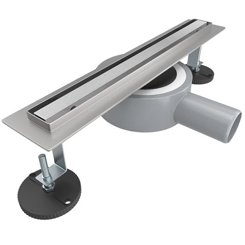 SONNI Edelstahl Duschrinne 40 cm, Komplettset Ablauf 360° Drehbar, Schlank Schmal 15 mm Platte, Haarsieb, mit Geruchsstop - Randablauf SONNI Edelstahl Duschrinne 40 cm, Komplettset Ablauf 360° Drehbar, Schlank Schmal 15 mm Platte, Haarsieb, mit Geruchsstop - Randablauf von SONNI