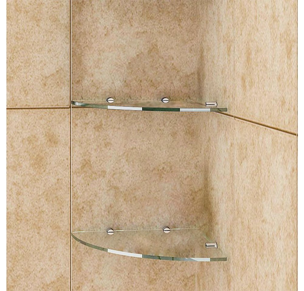 SONNI Einlegeboden Glasregal Sicherheitsglas Lagerregal für Duschwand Duschraum (2 St), transparent von SONNI