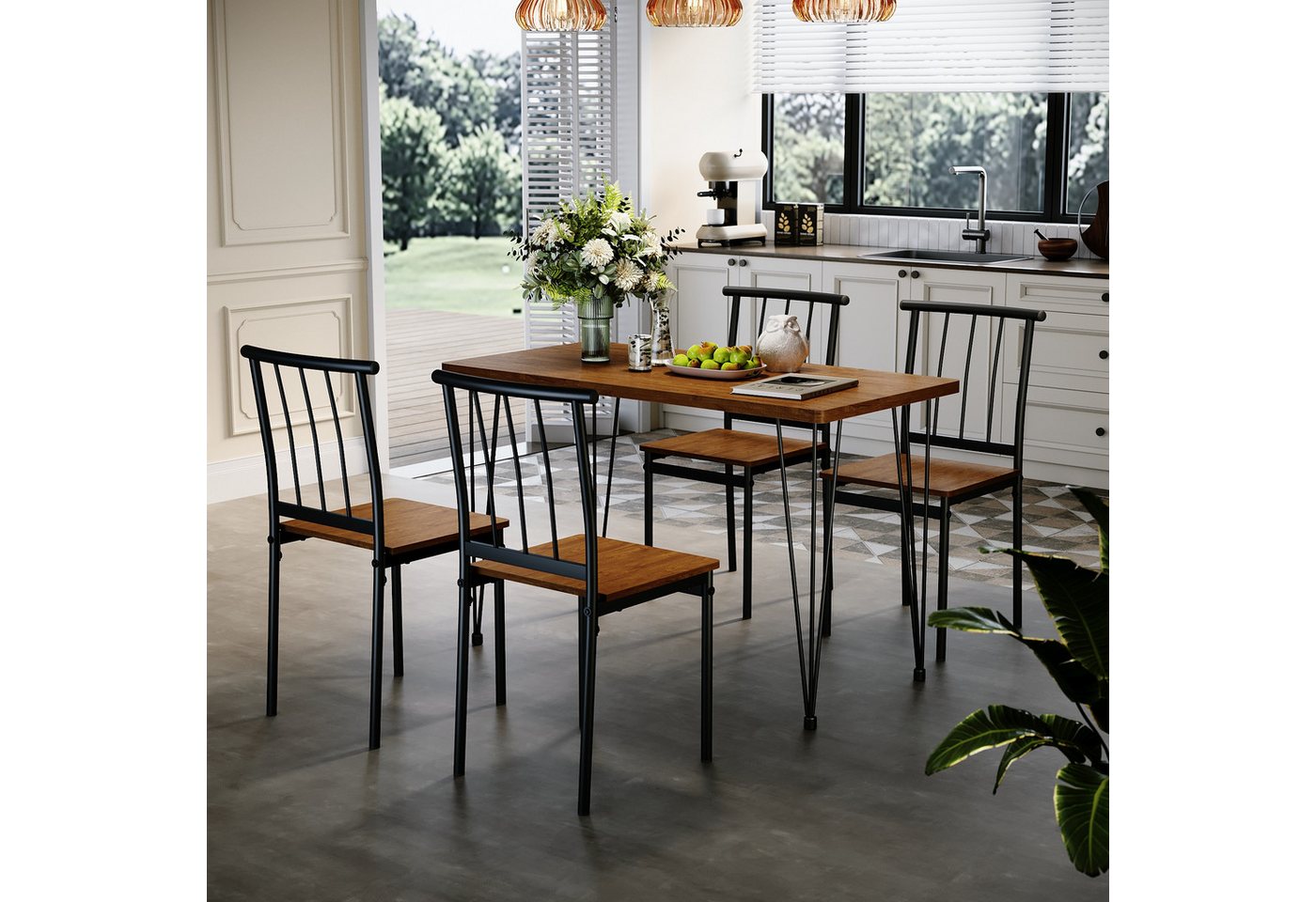 SONNI Essgruppe Essgruppe,Tisch- und Stuhlset,Minimalistisches Design,Möbel-Sets von SONNI