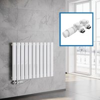 SONNI Flach Heizkörper Paneelheizkörper Wandheizung Mittelanschluss 630*847mm Weiß ohne/mit Mutiblock von SONNI