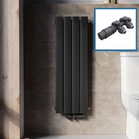 SONNI Heizkörper Flach Heizkörper klein einlagig Anthrazit Vertikal Heizkörper onhe/ mit Mittelanschluss Design Heizkörper von SONNI