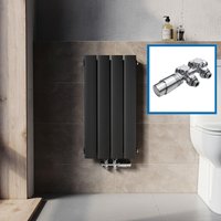 SONNI Heizkörper Flach Heizkörper klein einlagig Anthrazit Vertikal Heizkörper onhe/ mit Mittelanschluss Design Heizkörper von SONNI