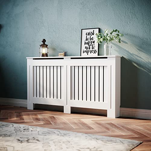 SONNI Heizkörperverkleidung, Holz, Weiß, Vertikal Lamell, Heizungsverkleidung, Heizkörperabdeckung, Klein, 152x19x81.5cm, GRCV15W-2. SONNI Heizkörperverkleidung, Holz, Weiß, Vertikal Lamell, Heizungsverkleidung, Heizkörperabdeckung, Klein, 152x19x81.5cm, GRCV15W-2. von SONNI