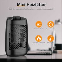 SONNI Heizlüfter Schnellheizer kühlen oder heizen,Mit 6 verschiedenen Leistungsstufen,Mini Heizung Elektro 4.5W-1200W von SONNI