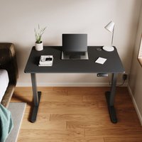 SONNI Höhenverstellbarer Schreibtisch, Stehpult, Bürstenloser Motor mit Smart Memory Funktion, Black Desk + 120cm Black Table von SONNI