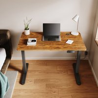 SONNI Höhenverstellbarer Schreibtisch, Stehpult, Bürstenloser Motor mit Smart Memory Funktion, Black Desk + 120cm Rustic Brown Table SONNI Höhenverstellbarer Schreibtisch, Stehpult, Bürstenloser Motor mit Smart Memory Funktion, Black Desk + 120cm Rustic Brown Table von SONNI