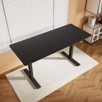 SONNI Höhenverstellbarer Schreibtisch, Stehpult, Bürstenloser Motor mit Smart Memory Funktion, Black Desk + 140cm Black Table von SONNI
