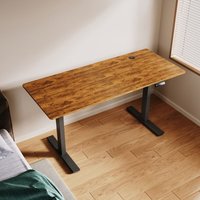 SONNI Höhenverstellbarer Schreibtisch, Stehpult, Bürstenloser Motor mit Smart Memory Funktion, Black Desk + 160cm Rustic Brown Table SONNI Höhenverstellbarer Schreibtisch, Stehpult, Bürstenloser Motor mit Smart Memory Funktion, Black Desk + 160cm Rustic Brown Table von SONNI