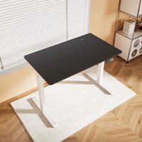 SONNI Höhenverstellbarer Schreibtisch, Stehpult, Bürstenloser Motor mit Smart Memory Funktion, White Desk + 100cm Black Table von SONNI